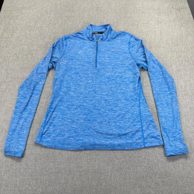 Nike Element Top Pullover Womens Large Blue 1/2 Zip Layer Shirt Running