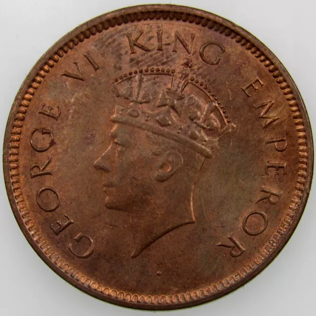 INDIA. British. George VI. ¼ Anna (1 Pice), 1939. Calcutta Mint. KM-530. Bronze.