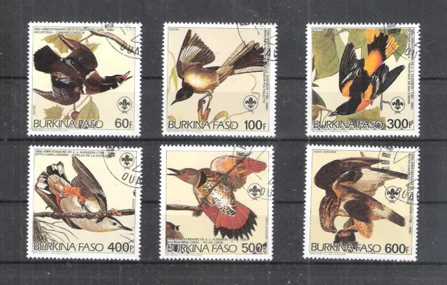 Burkina Faso 1028-1033 1985 gest. Vögel Pfadfinder -T6142