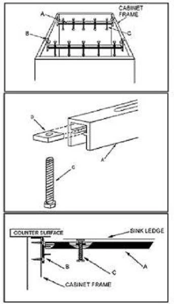 Just Undermount Installation Systems 2 Rails with Hardware JRS-36-H Kitchen Sink