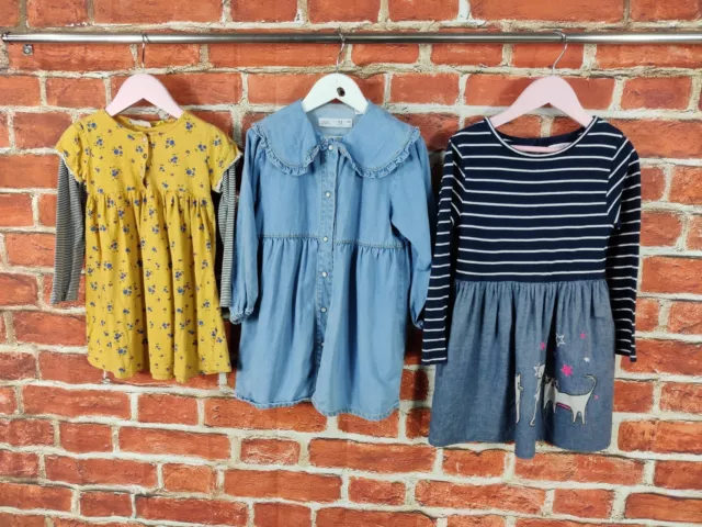 Girls Bundle Age 3-4 Years Next Bluezoo Zara Long Sleeve Dress Set Denim 104Cm
