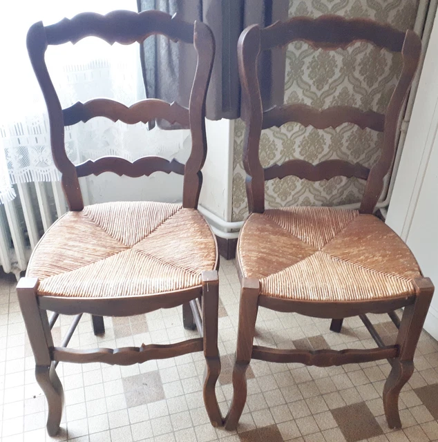 Lot de 5 chaises rares et vintages Baumann en bois et velours - Années Lot de 5 chaises rares et vintages Baumann en bois et velours - Années