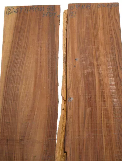 2x Palo de Rosa Epoxid Madera Morado Santos 69x11-19cm x 53mm 3