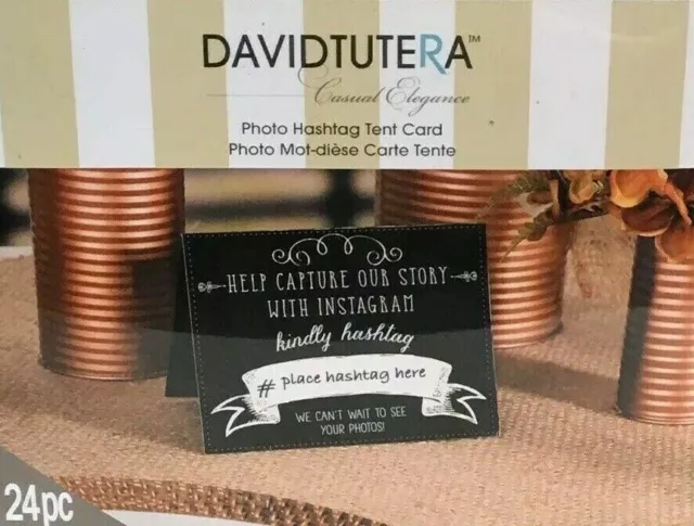 Photo hashtag table carte tente pour mariage / mariage / douche de bébé - David Tutera