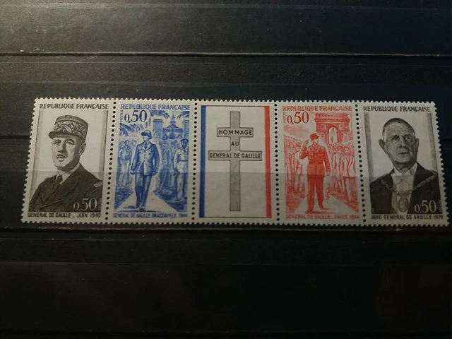 France 1772-1775 Stamp Strips - Charles De Gaulle Issue, Complete Set Unmounted Mint (MNH), 1971
