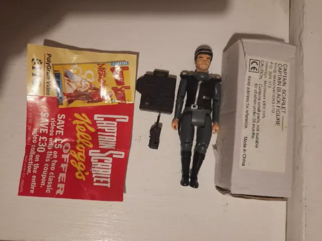 Vintage 1993 Captain Black Captain Scarlet Series 3.5" Mailaway Action Figure.