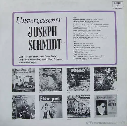 Joseph Schmidt - Unvergessener Joseph Schmi LP Comp RE Vinyl Scha 2