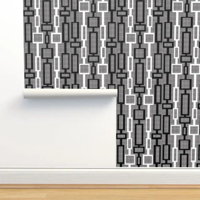 Wallpaper Roll Mid Century Modern Andrew Abstract White Jandrew 24in x 27ft