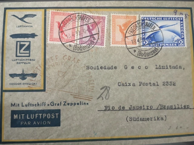 Zeppelinpost  echt gelaufen