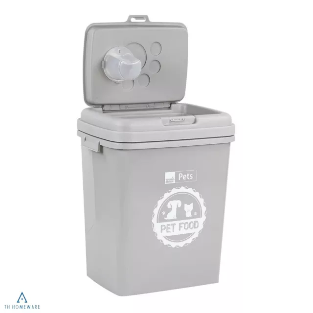 40L Grey Airtight Plastic Pet Food Storage Containers Animal Dog Dry Feed Bin