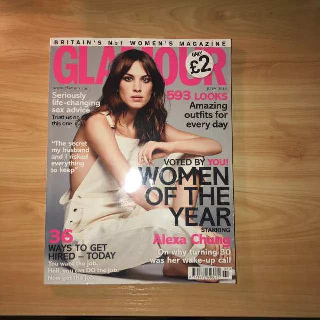 Glamour UK Magazine Travel Size July 2014 Alexa Chung *exc cond*