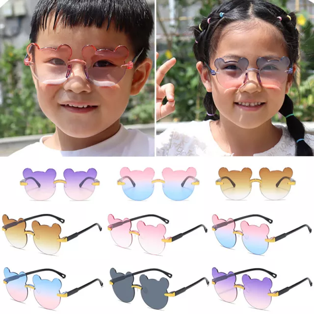 Cute Bear Shaped Kids Girls Sunglasses Animal Design UV400 Sun Protection Shades