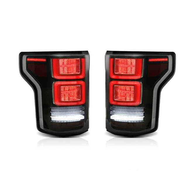 FULL LED SMOKED Taillights w/ RED Turn Sig for 15-20 FORD F-150 All Trims 2 Gen.