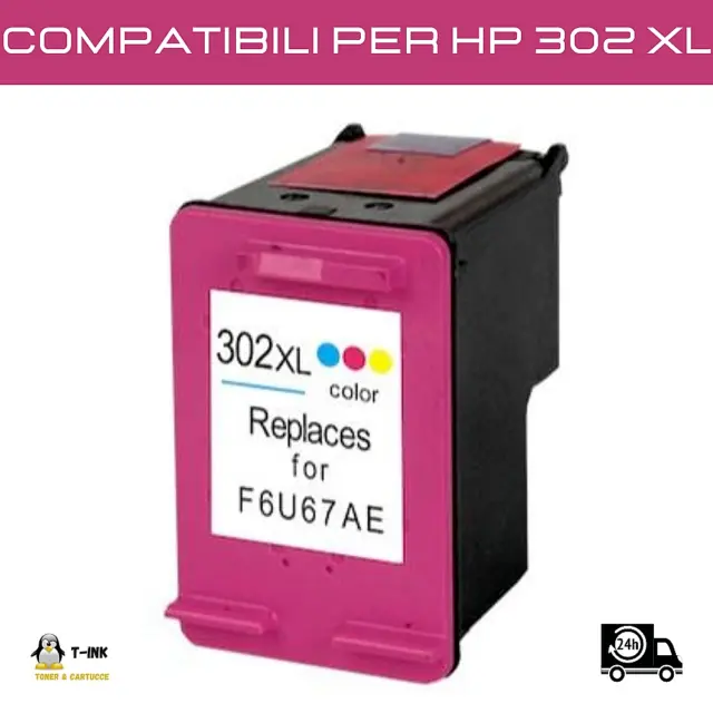 Cartucce compatibili Colore per HP 302XL 302 XL DeskJet 1110 1112 2130 3630 3635