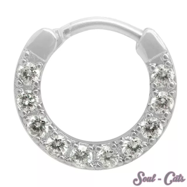 Piercing Septum Pierres Strass de Nez Bijoux-Nez en Acier Inoxydable Argent