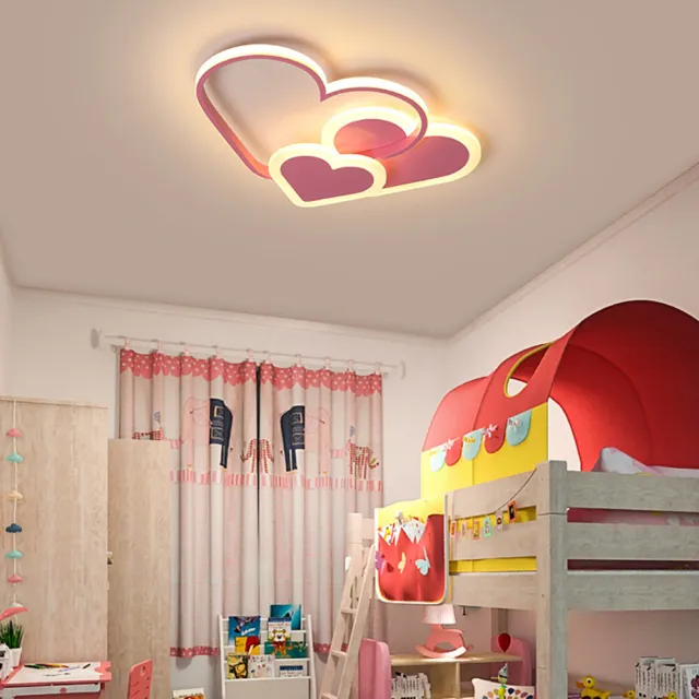 LED Dimmable Chandelier Decor Pendant Light  Heart Ceiling Lamp Kid Room