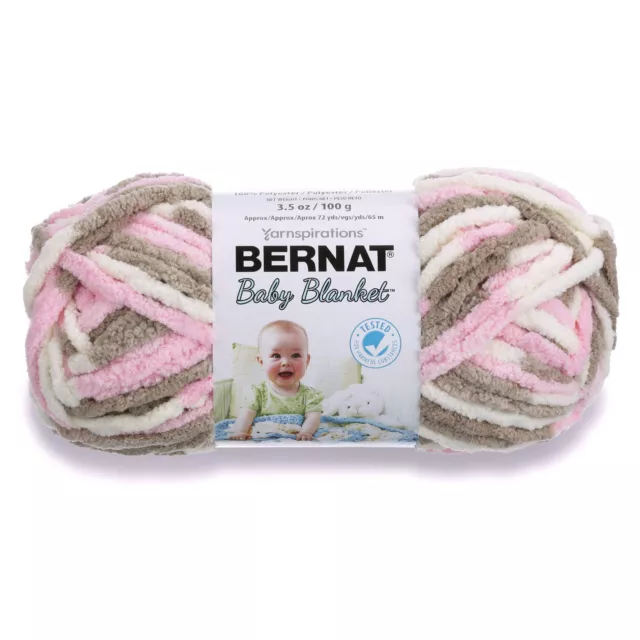 Bernat Baby Blanket Yarn, 35 Oz, Gauge 6 Super Bulky, Little Petunias
