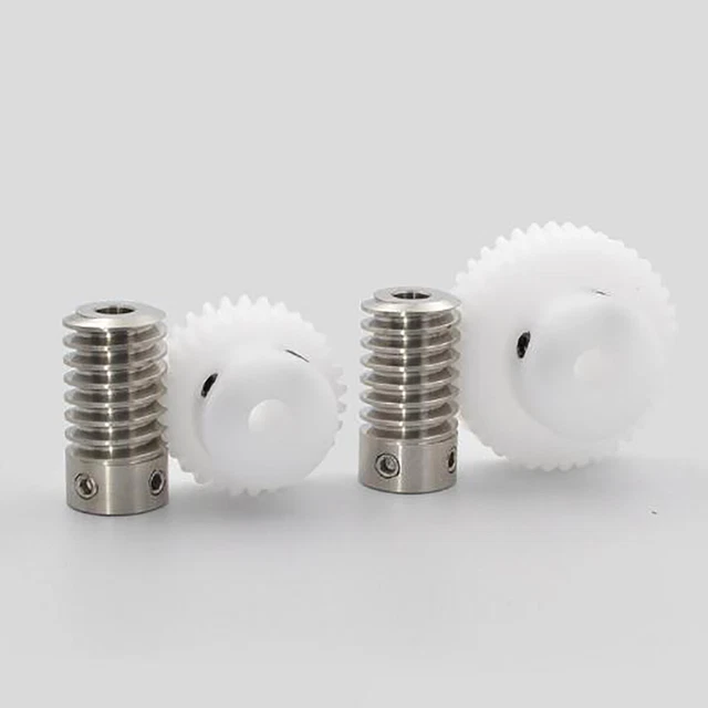 0,8 Modulus POM Ruota ingranaggi a verme in plastica e albero ingranaggi a verme in acciaio inox A B L