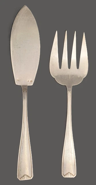 Service à poisson manche argent 800 style Baroque et art nouveau