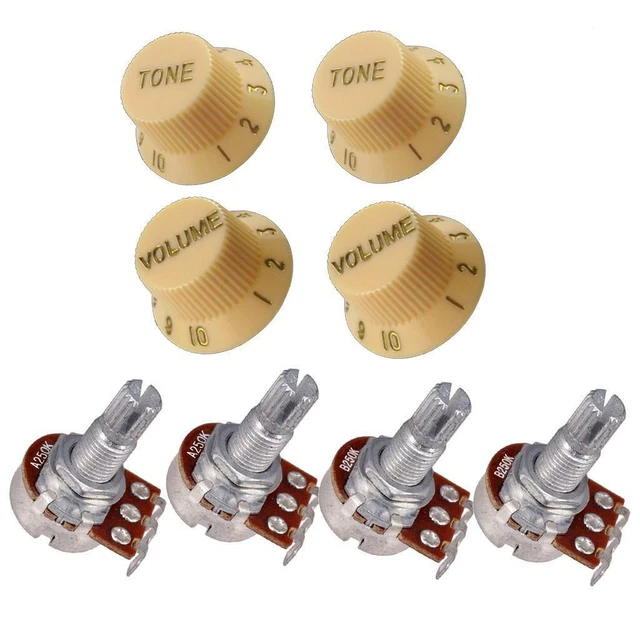 Potentiomètre De Guitare A250K B250K Bouton De Commande De Volume De Tonalité