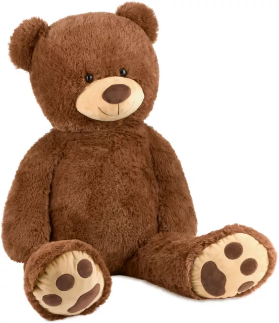 Ours en Peluche géant XXL avec Yeux en Boutons de 110 cm - Grand Ours en  Peluche Doux - Cadeau d'anniversaire, de Saint-Valentin ou de Noël (1,1 m,  Brown) : : Jouets