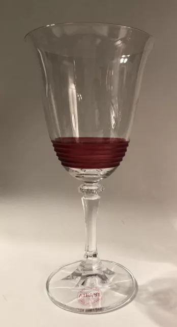 STUNNING VIETRI Eternity Red 7 3/4" Wine Glass with Label 2