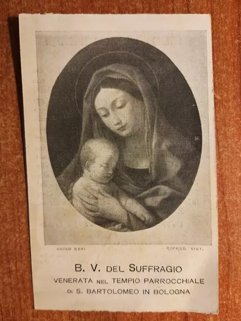 Santino - Beata Vergine del Suffragio venerata a Bologna in San Bartolomeo.