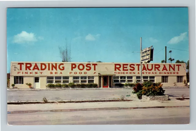 Homestead FL-Florida City Trading Post Restaurant US Hwy 1 1950 Old Postcard