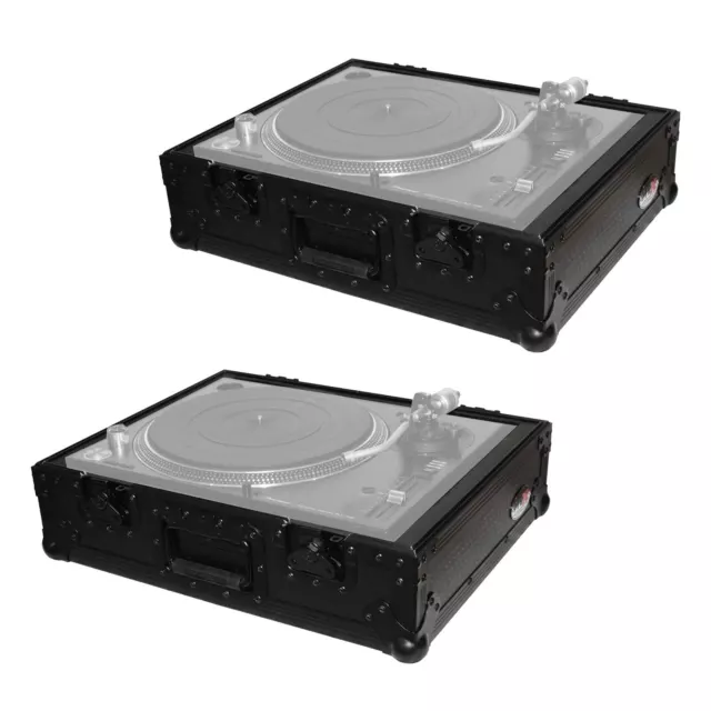 ProX T-TT Black DJ Turntable ATA Flight Road Ready Case Pair Technics, Vestax