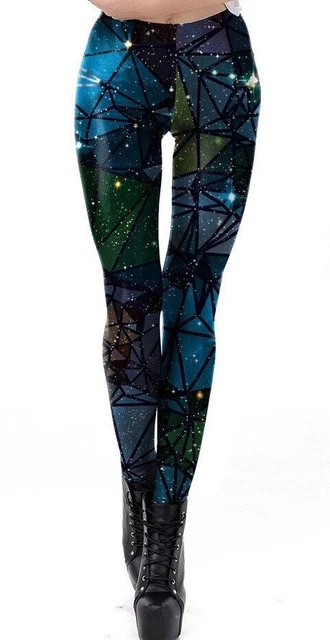 Leggings Donna Ragazze Pantaloni Sport Yoga Digitale Stampato in 3D Galassia Colorati