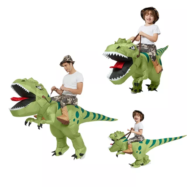 T-Rex Inflatable Costume Riding Dinosaur Cosplay Kids Fancy Dress Theme Party A+ 2