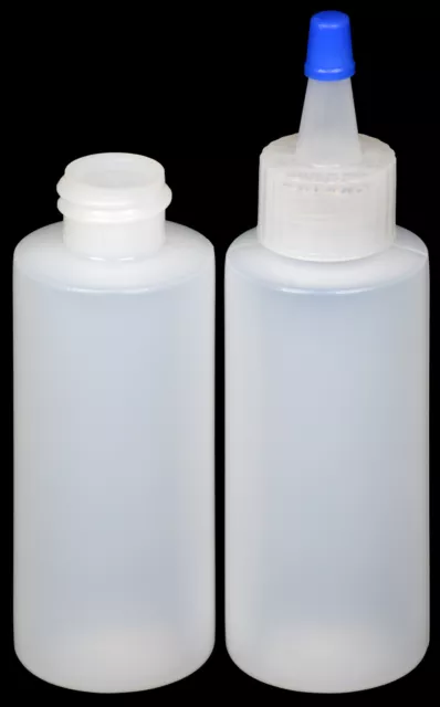Plastic Spout Lid Dropper/Applicator Bottle w/Blue Overcap, 2-oz., 12-Pack, New