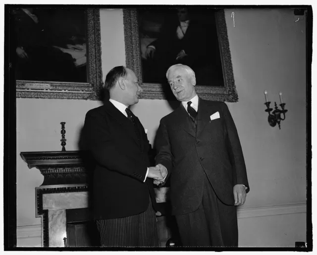 Reproduced 1939 Photo Cordell Hull Right With Unidentified q