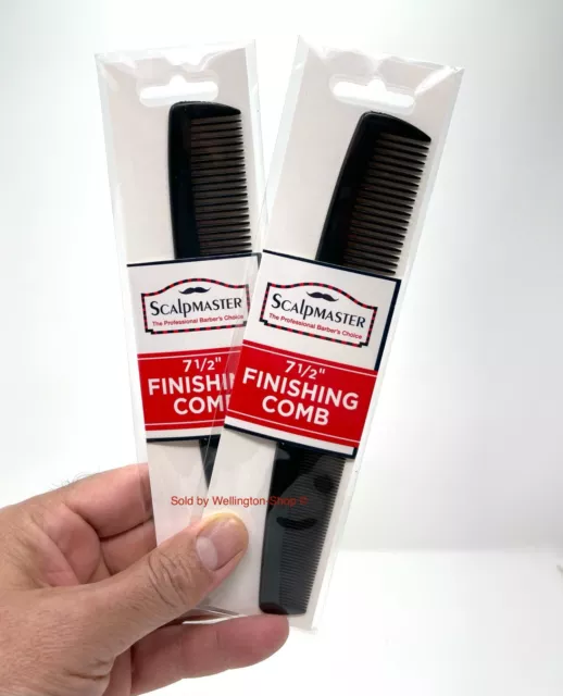 Scalpmaster 7.5 In. Barber Finishing Heat Resistant Comb Salon Men's Women's 2Pk 2