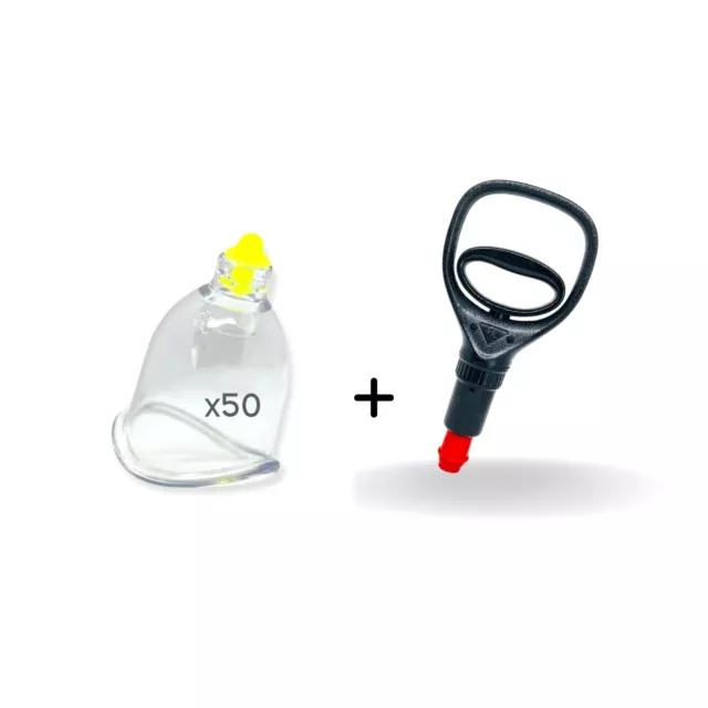 50 vasos de ventosa curvos + bomba de ventosas juego Hacamat Kupası hijama masaje