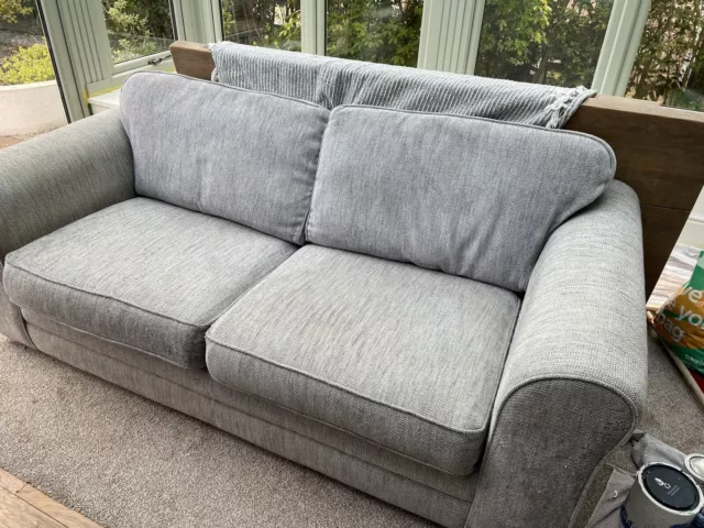 Barker and Stonehouse 3-seater grey fabric sofa, 200cm W X 100cm D X 80cm H