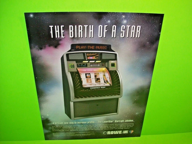 Rowe AMI LaserStar StarLight 1997 Phonograph Jukebox Music Promo Sales Flyer