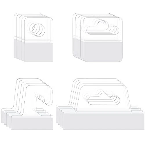 4 Style Hang Tags Adhesive Hanging Tabs Clear Slot Hole Display Hang Tags
