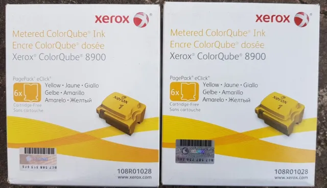 Xerox ColorQube GELB 8900 Vollwachs Tinte Farbe Würfel Qube 2 versiegelte Packungen