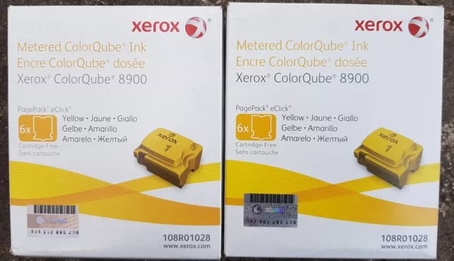 Xerox ColorQube YELLOW 8900 solid wax ink color cube qube 2 Sealed Packs