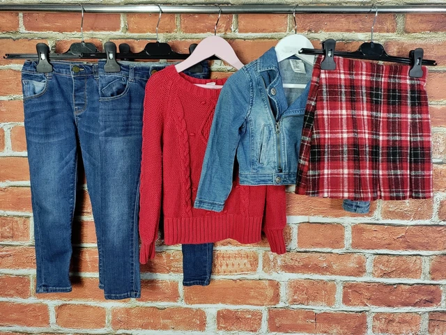 GIRLS BUNDLE AGE 3-4 YEARS ZARA GAP etc JEANS SKIRT JUMPER JACKET DENIM 104CM