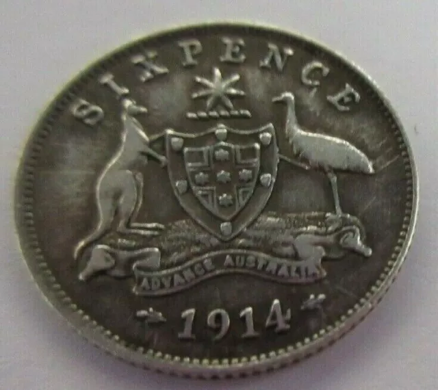 1914 King George V Sixpence Coin  .925 Silver Coin In Clear Flip Ef