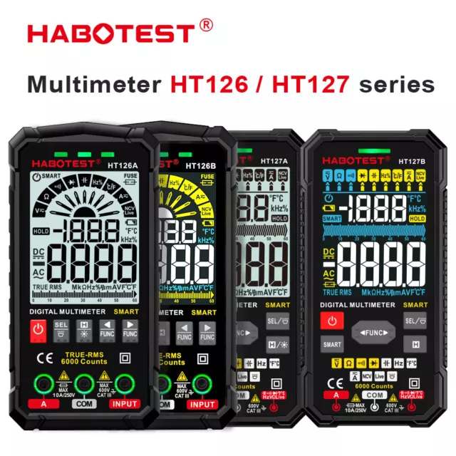 HABOTEST HT126 HT127 Digital Multimeter Tester True RMS NCV AC DC Voltmeter