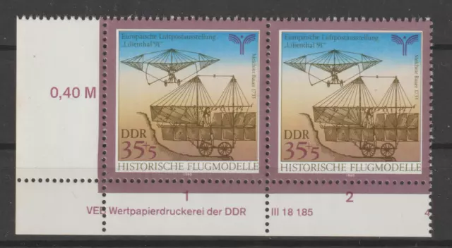 Deutschland DDR Mi. Nr  3312 ** Ecke postfrisch Druckvermerk DV . Formnummer 4