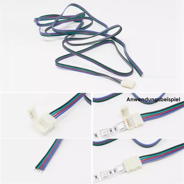 LED RGB Stripe Zubehör Verbinder Brücken Adapter Steckverbinder Kabel 4Pin 4 Pin 3