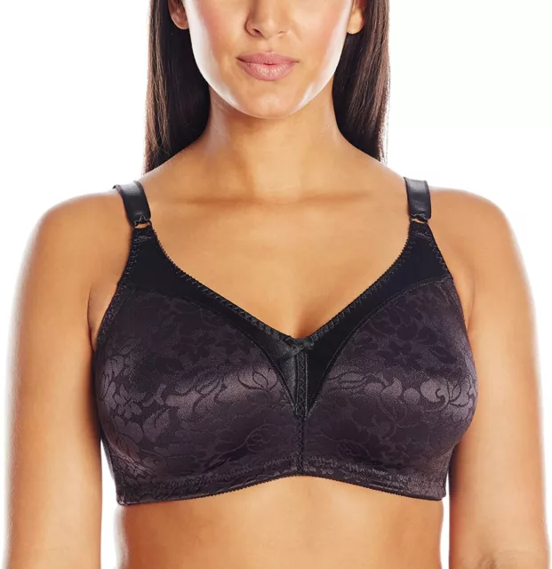 BALI Black Double Support Lace Wirefree Spa Closure Bra, US 34D, UK 34D,  NWOT 