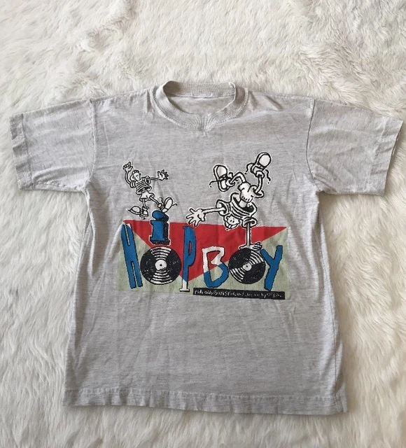1985 Vintage Kids Fido Dido Hip Boy Grey Graphic Shirt Size 10