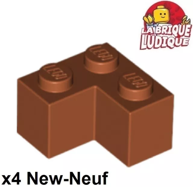 Lego 4x Brique Brick 2x2 corner angle dark orange foncé 2357 NEUF