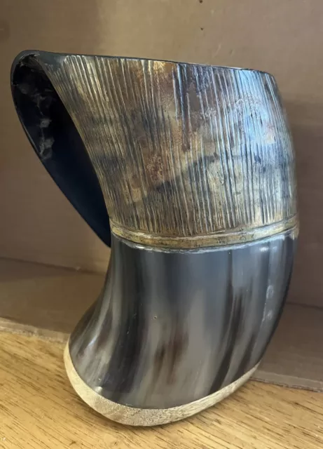 Viking Replica Drinking Tankard Beer Win 64 Ounces Well Used