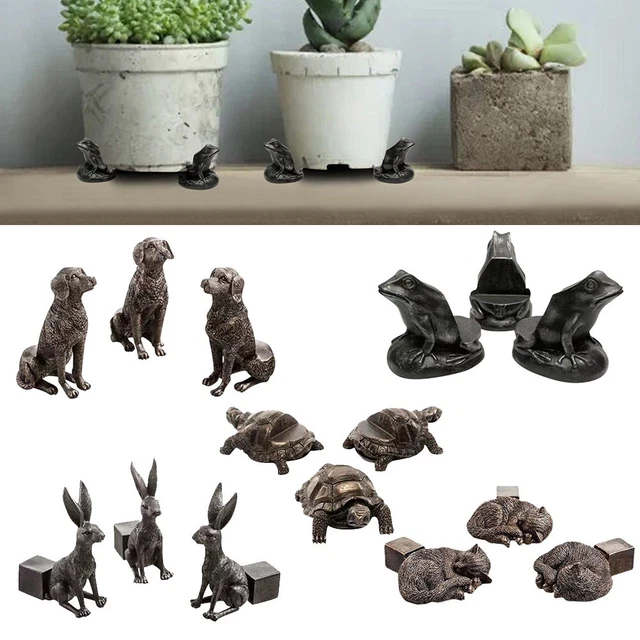 3Pcs/Set Plant Pot Stand Holder-Feet Cat Dog Design Flower Pot Risers Holders